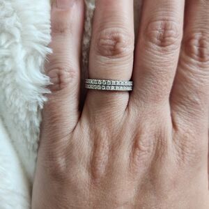 Moissanite Silver Band Rings